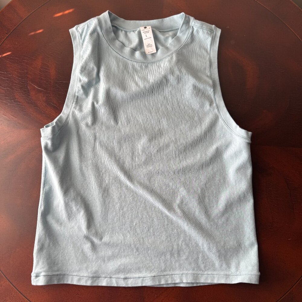 Yogalicious Airlite Melissa Crop Tank Top - Light Blue Size Large